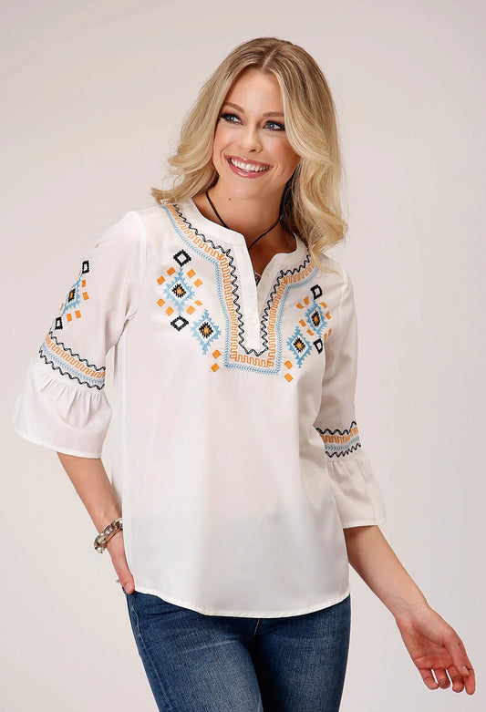 Embroidered Peasant Blouse