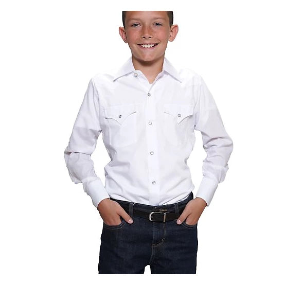 Boys Solid White LS