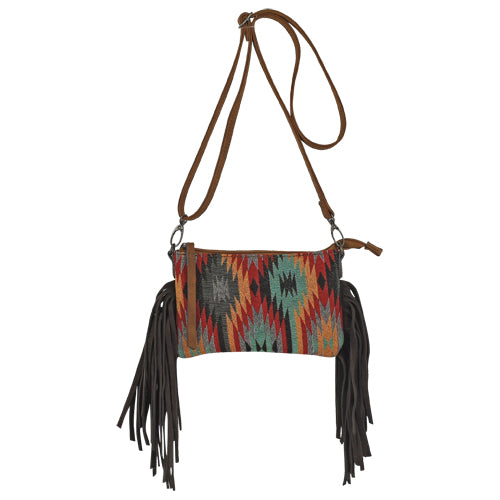 JUSTIN LADIES JACQUARD SMALL CROSSBODY RED