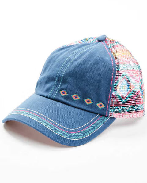 Ponytail cap Aztec design
