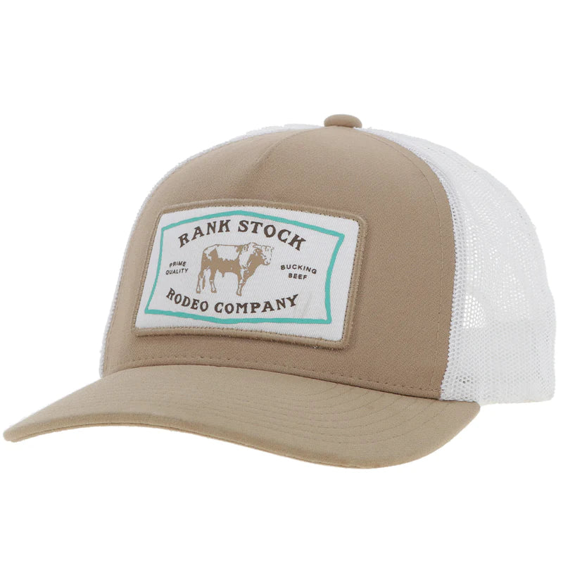 "Rank Stock" cap- tan/white