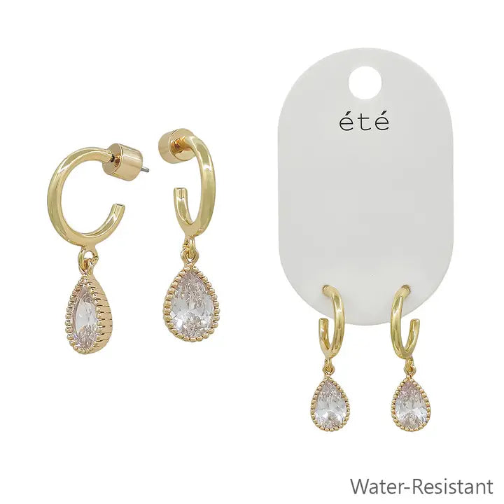 Gold Huggie teardrop