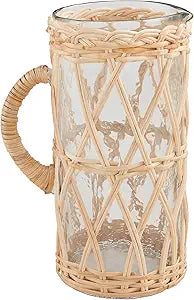 Rattan Glass Pitcher