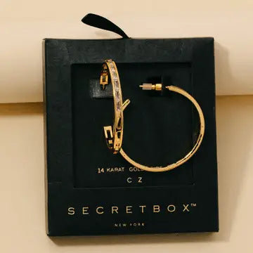 Gold boxed hoops