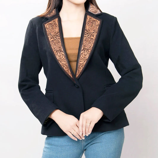 Tooled Blazer in black