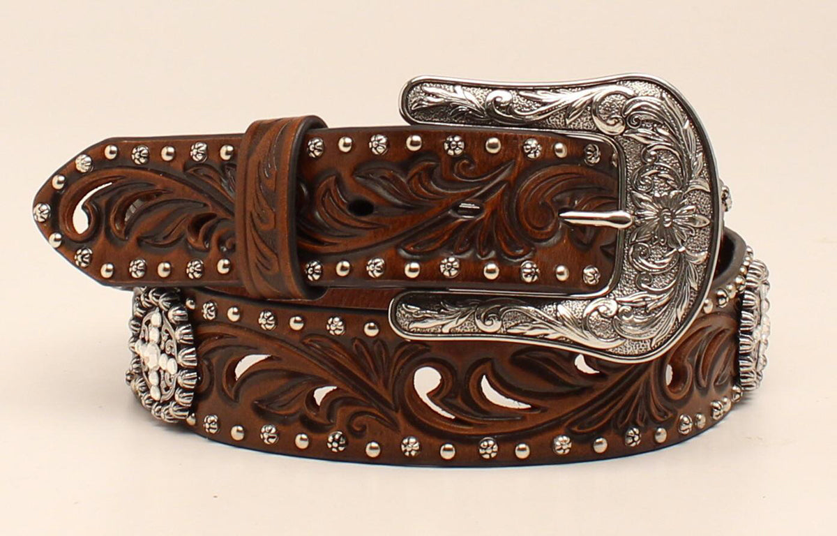 Embossed Cross Concho Belt