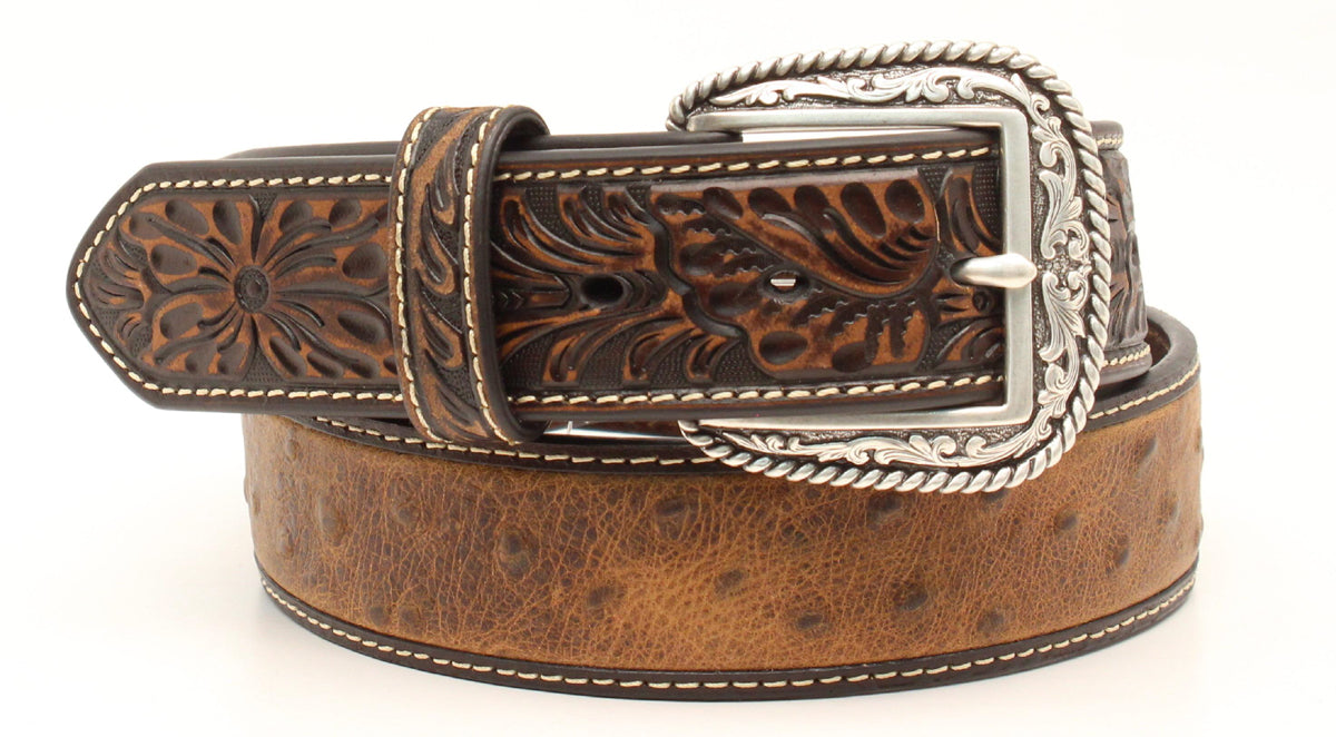 Ostrich and Floral Belt