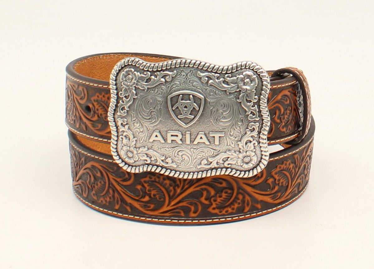 Embossed Leather Belt & Buckle