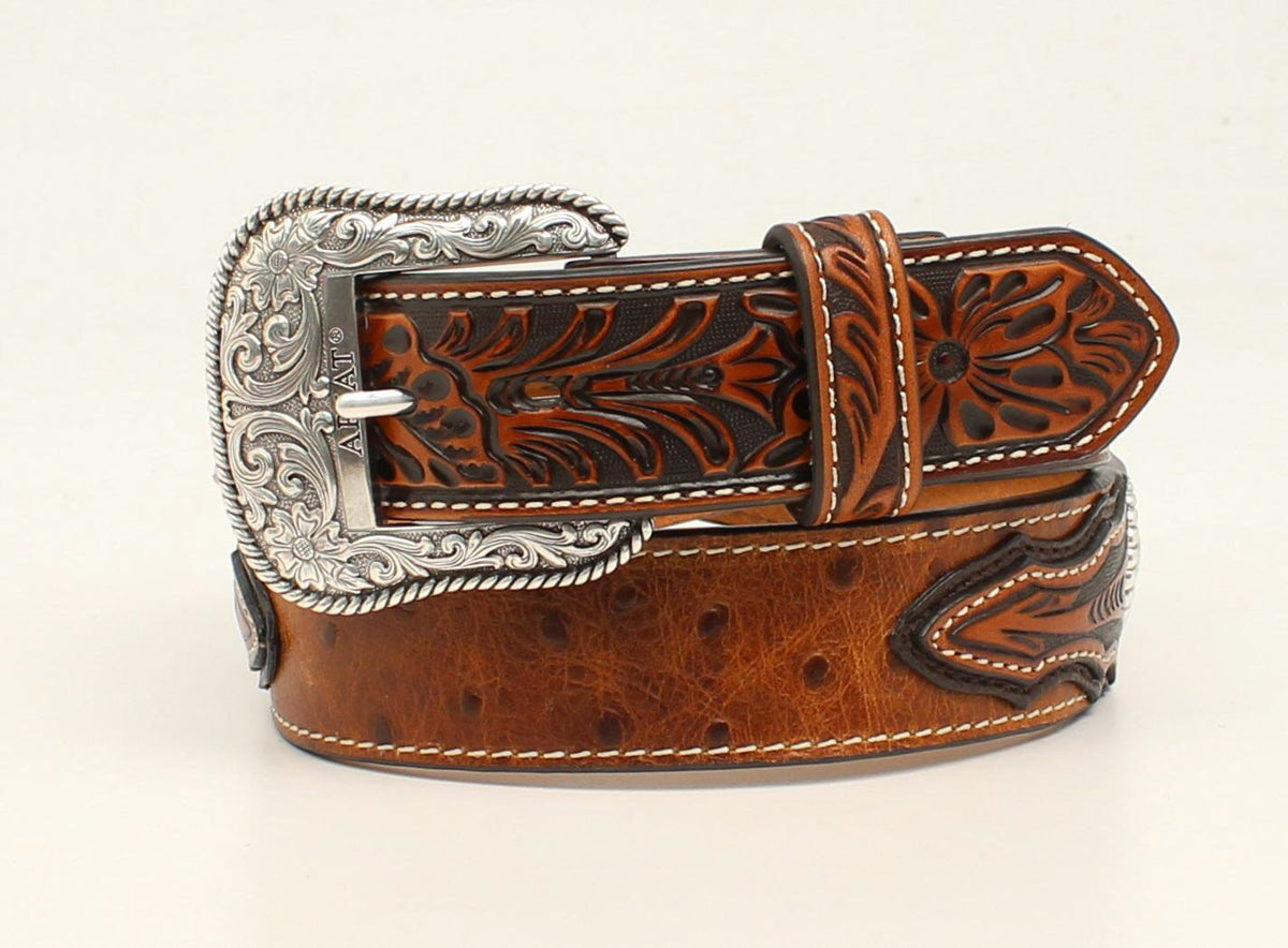 Ostrich Concho Belt