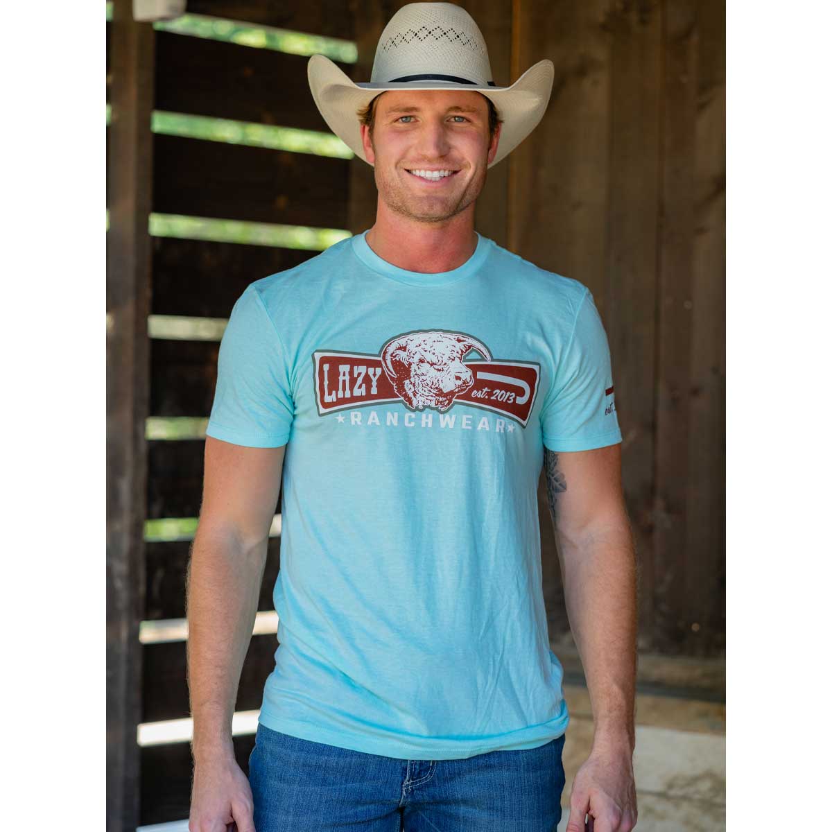 Lazy j ranch diamond banner tee