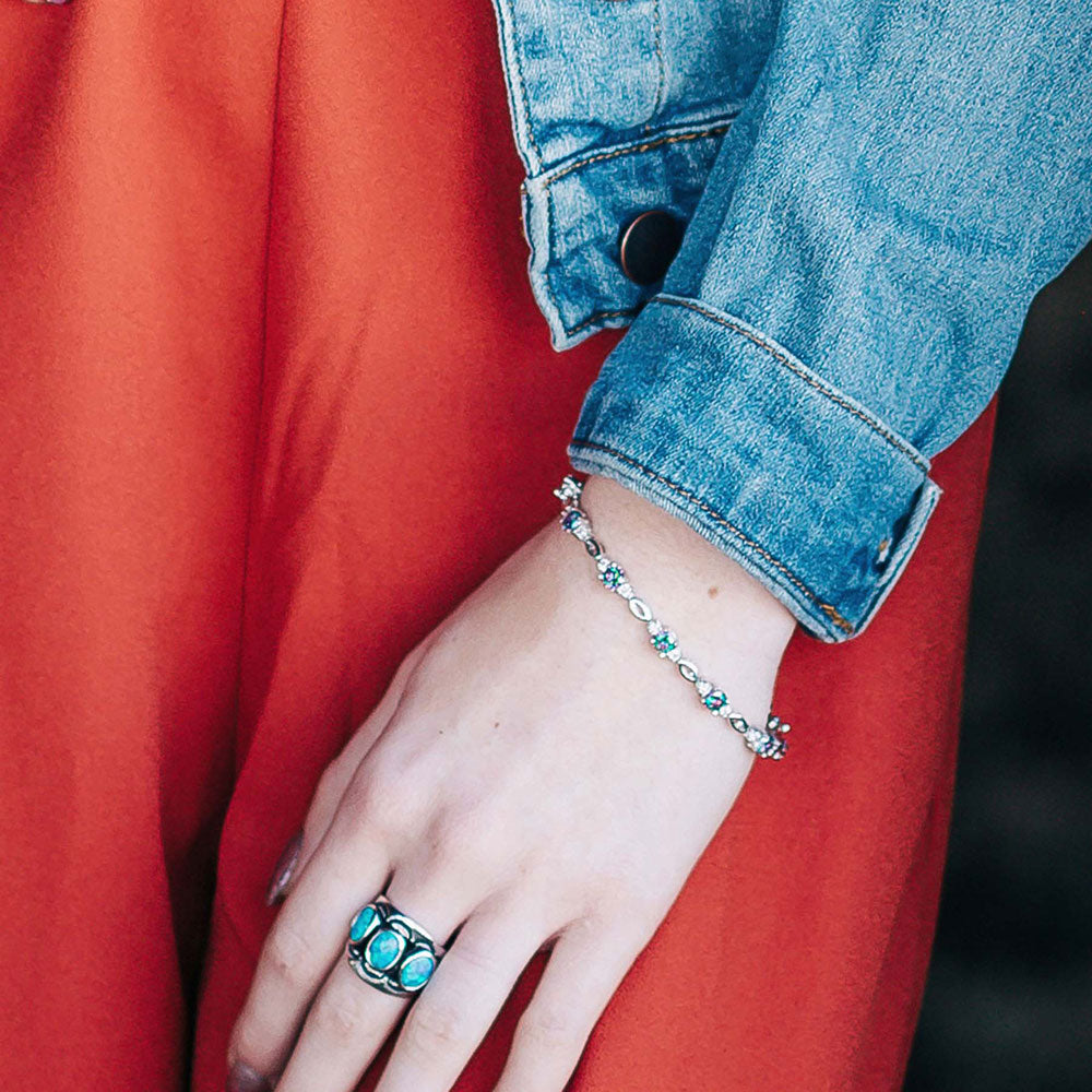 Oval & Mystic Topaz Link