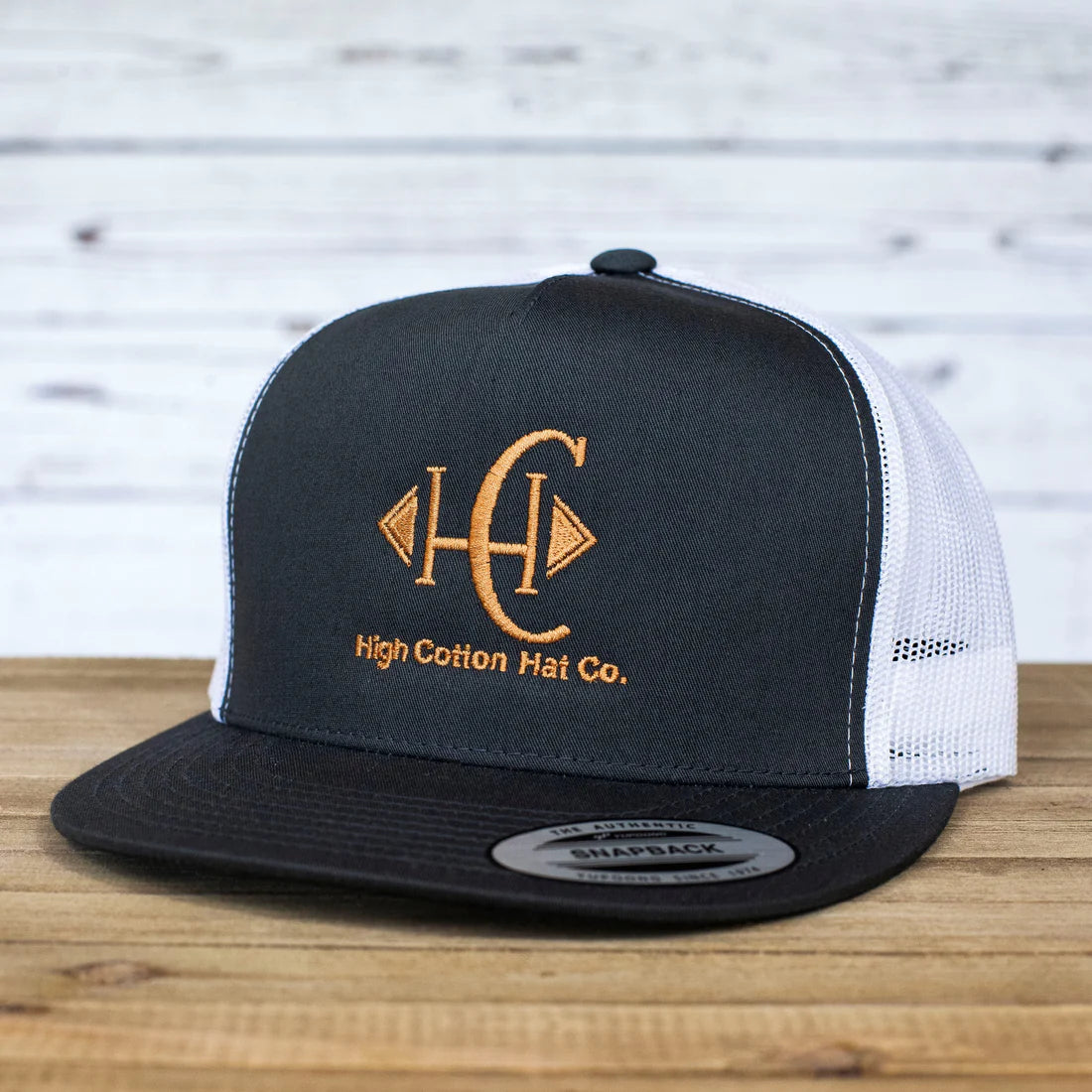 Brand Flat Bill Charcoal- Charcoal/White