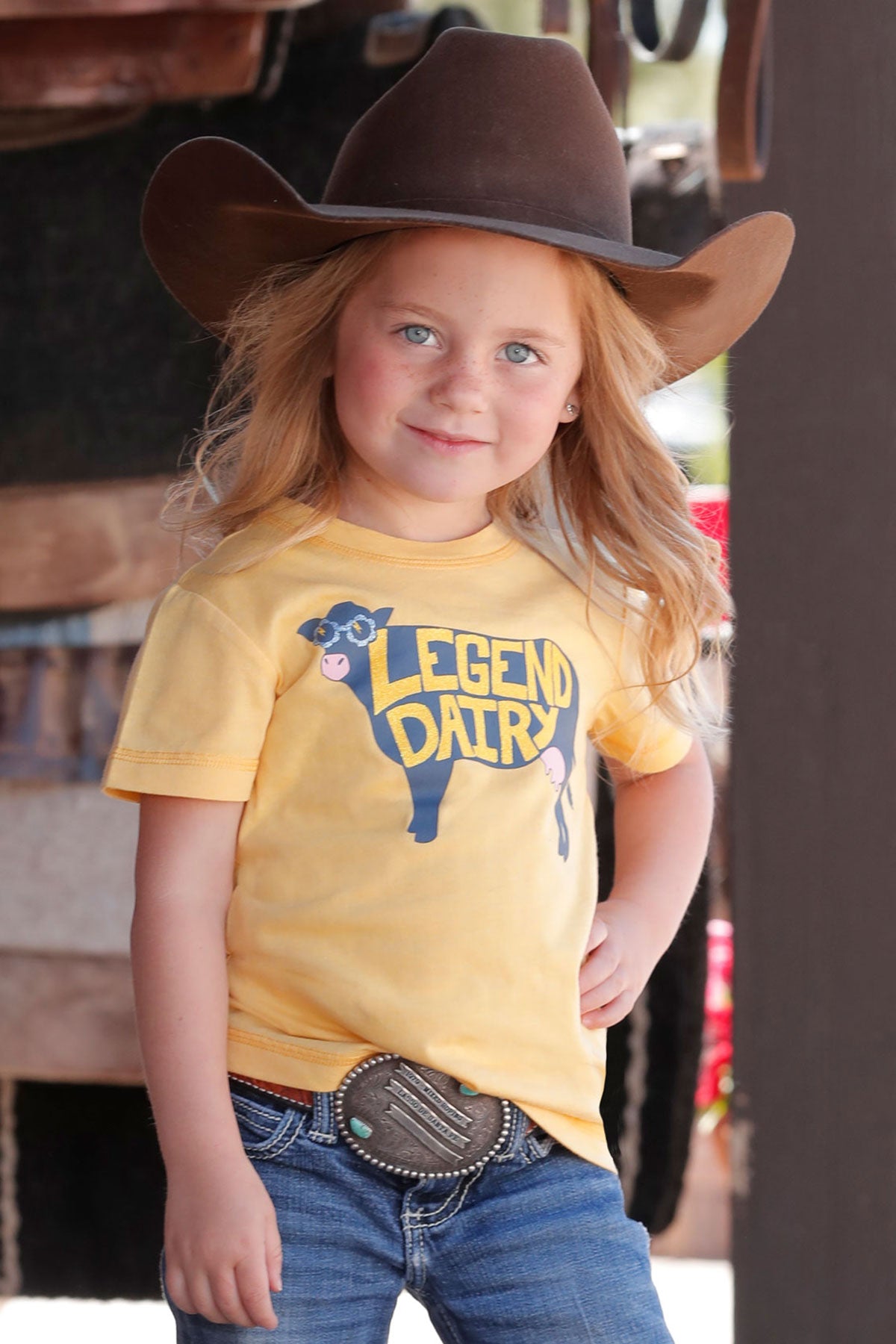 "Legend Dairy" toddler tee- yellow
