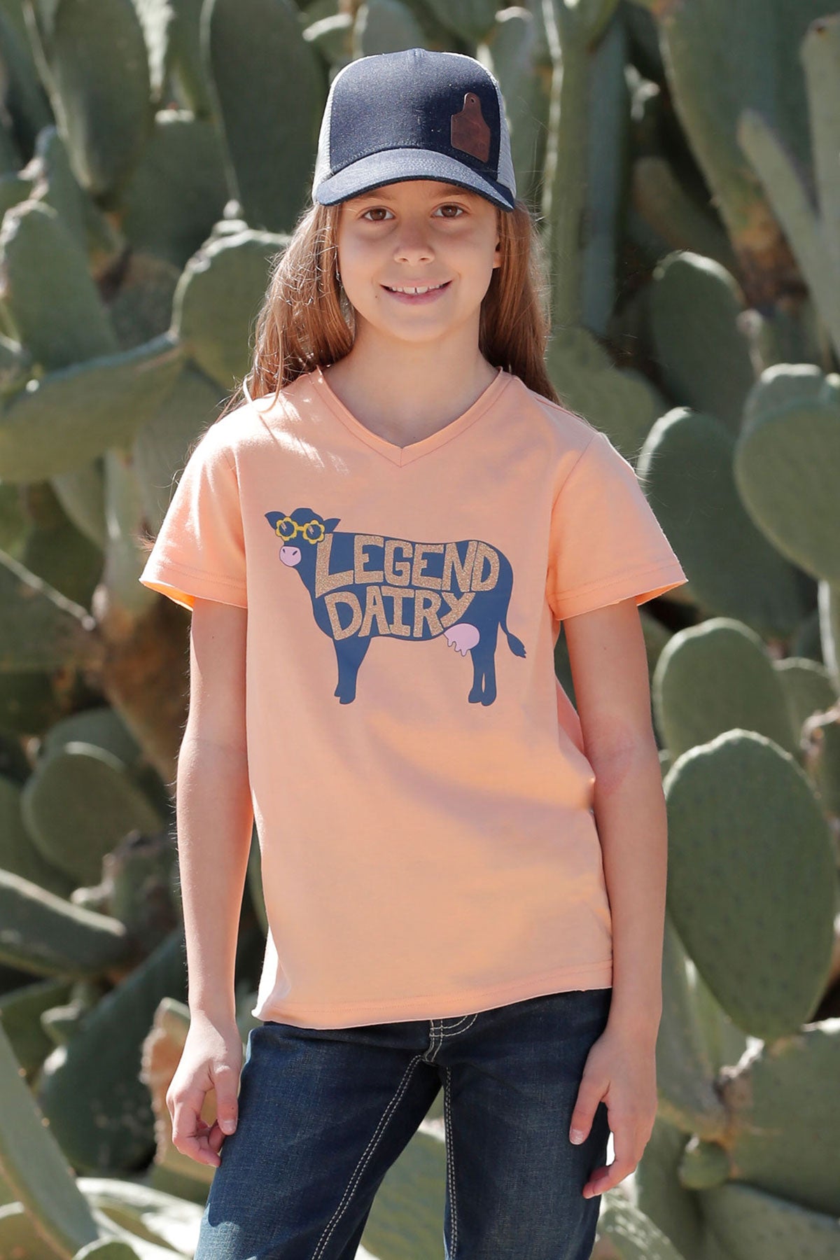 "Legend Dairy" girls tee- orange