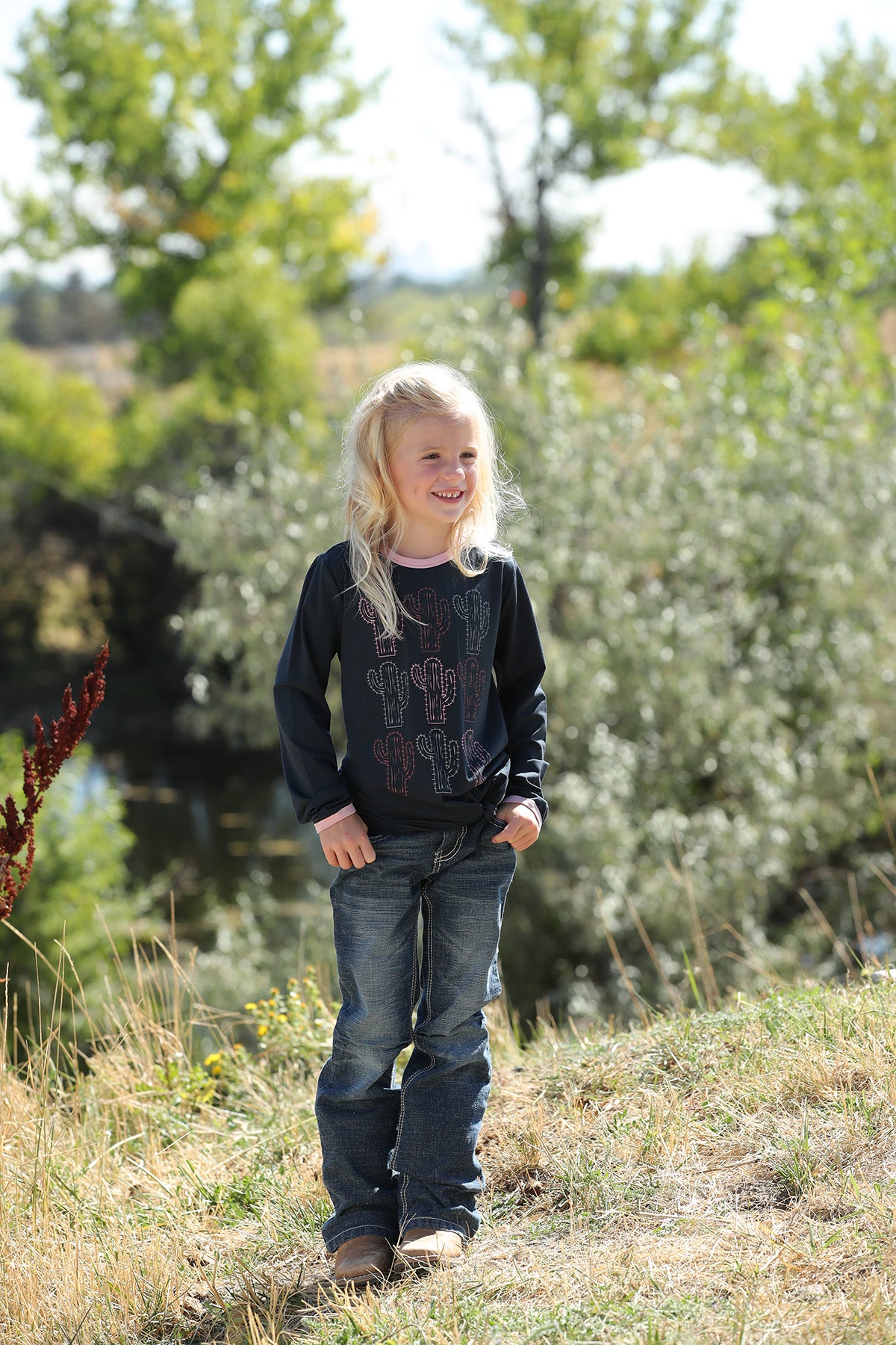Cinch girls l/s cactus knit