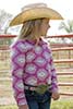 Girls Pink Aztec Snap Shirt