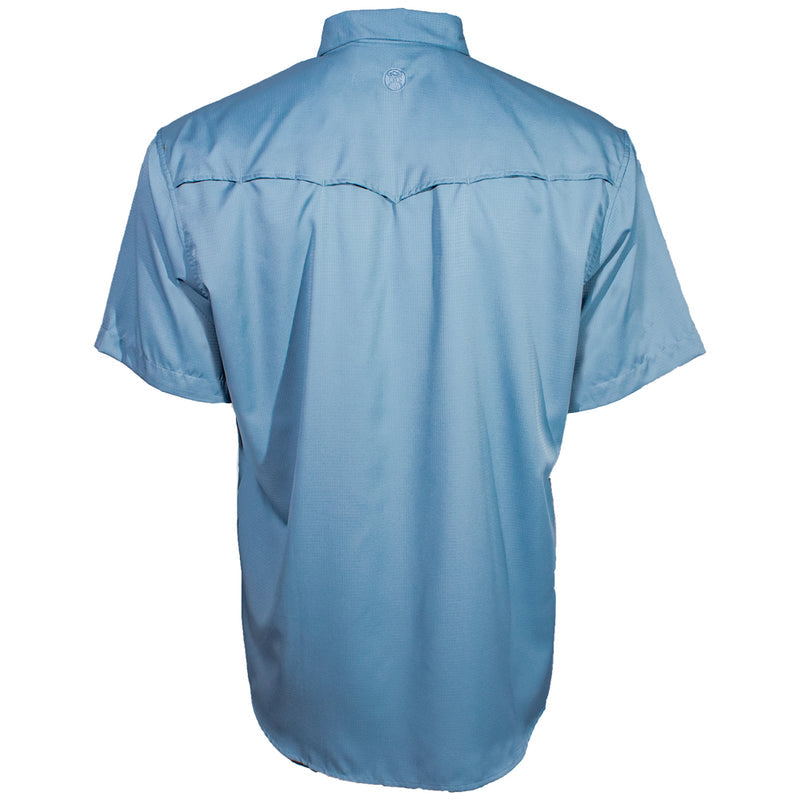 "Sol" Ashley Blue Short Sleeve Pearl Snap