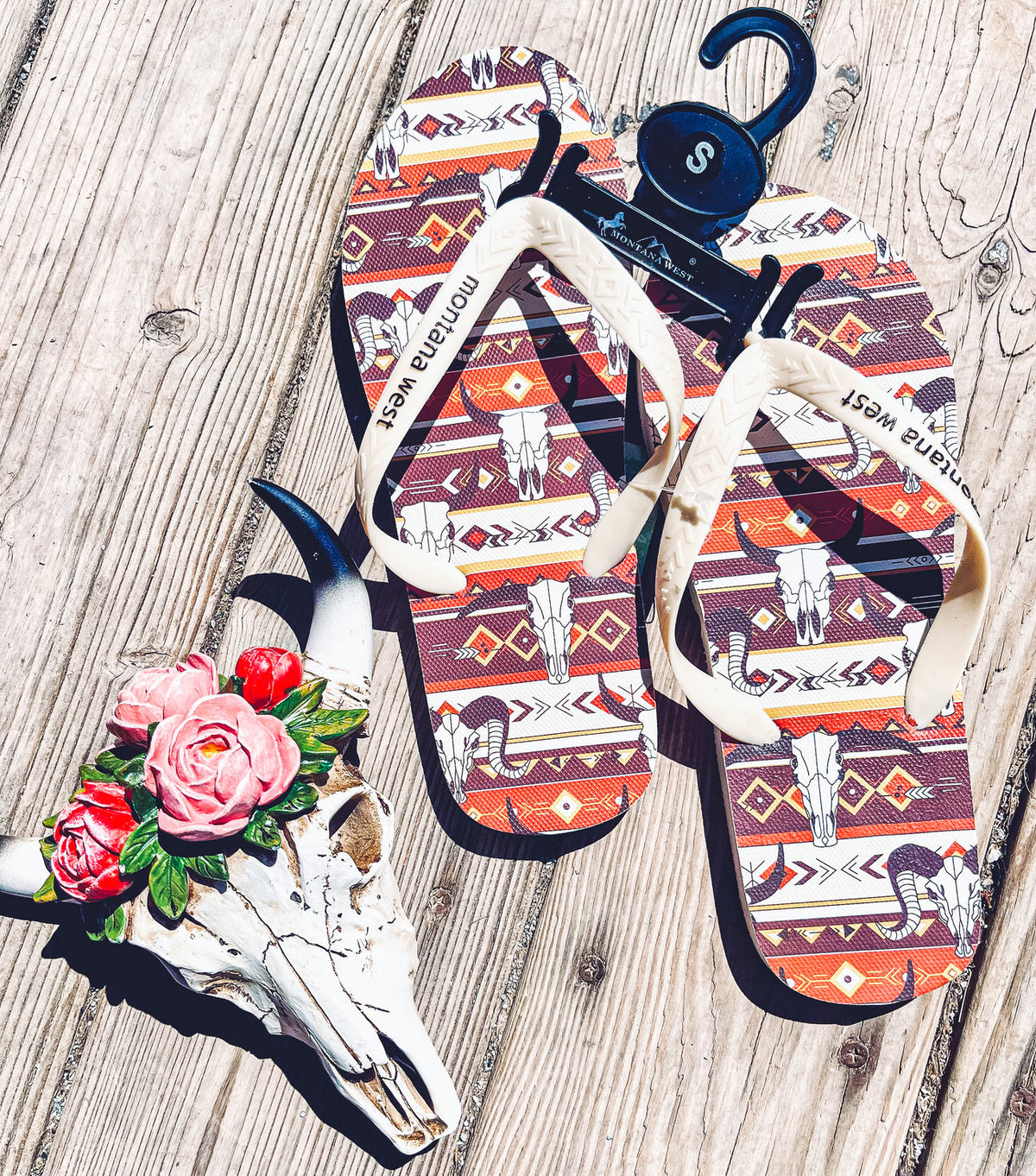 Dersert Skull flip flops