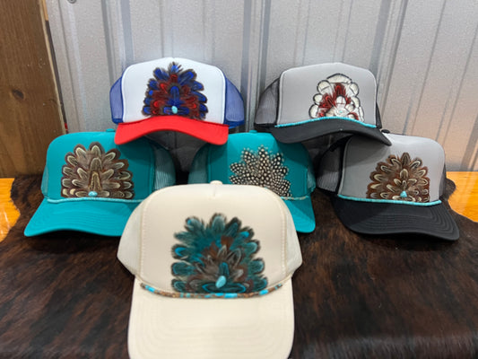 BRANDED ROOTS FEATHER TRUCKER HAT
