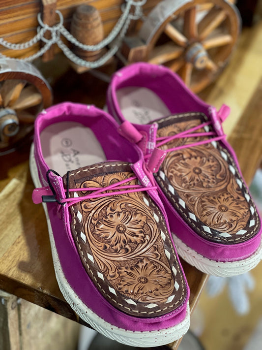 ADFTE103A PINK TOOLED SLIP ONS