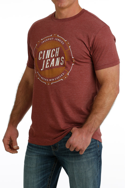 "Cinch Jeans Logo" tee- burgundy