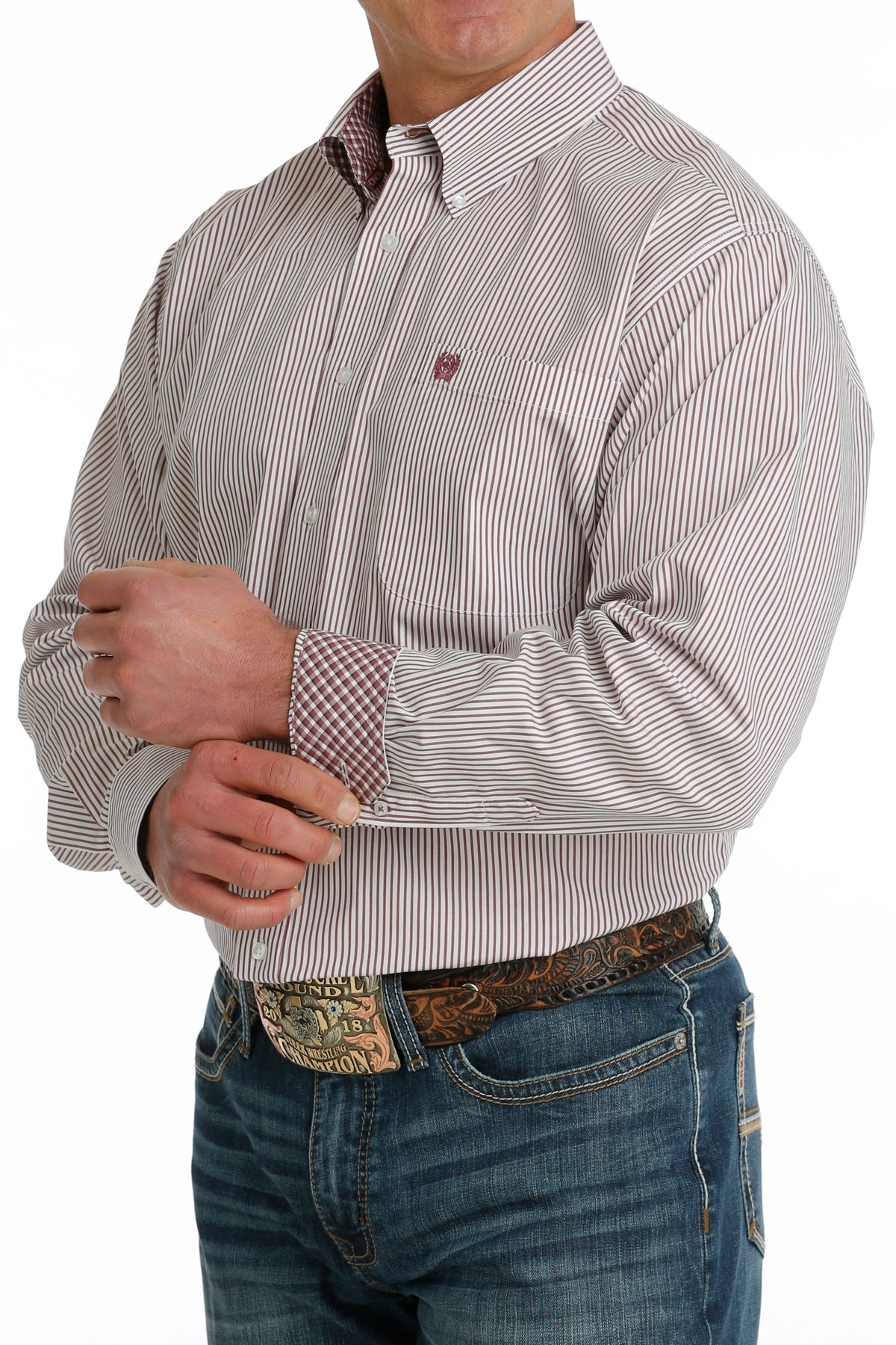 Striped Long Sleeve- burgundy