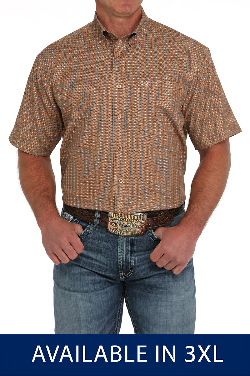 MENS S/S PRINT ARENAFLEX 3/25 - BRN