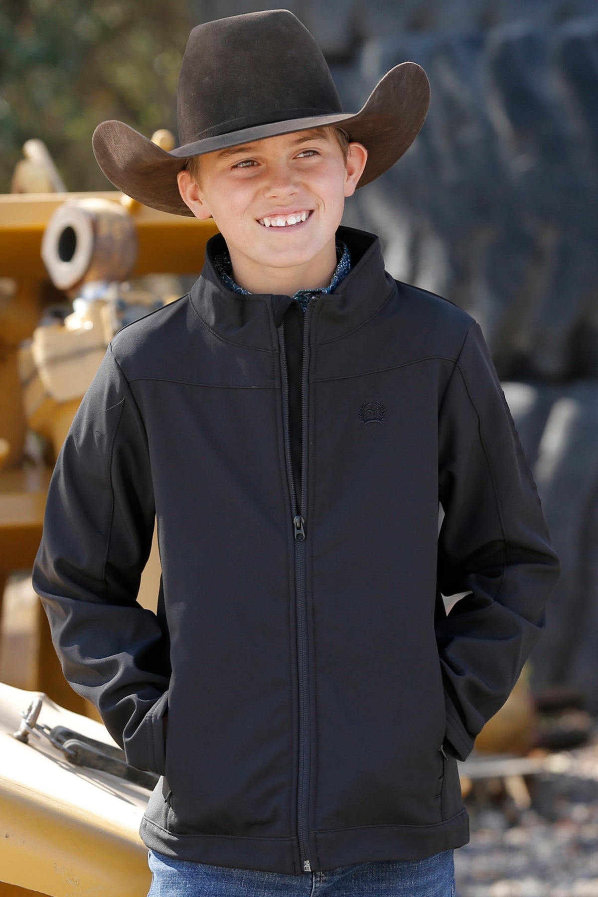 Youth CINCH Black Softshell Jacket