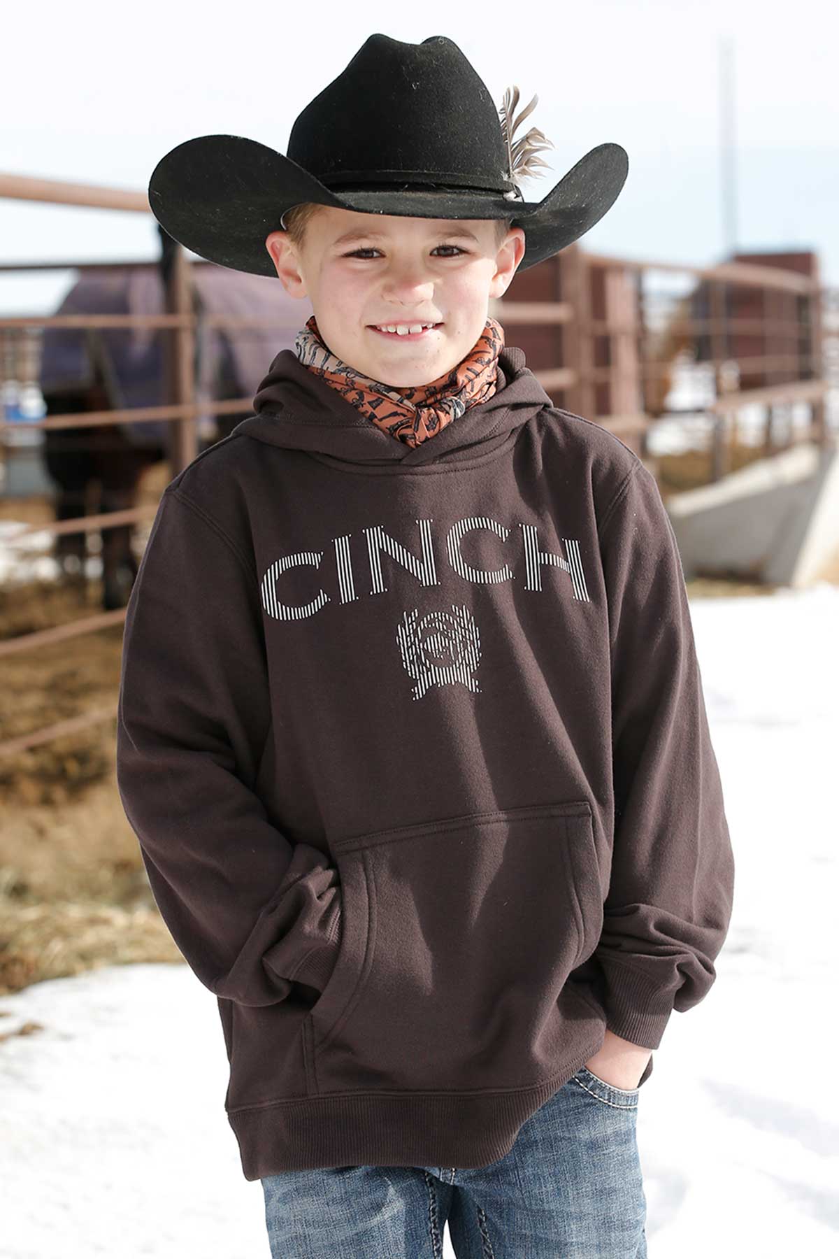 Boys Brown Cinch Hoodie