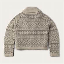 Women's Crop Aztec Sweater Grey