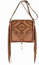 CatchFly Ladies Tan with Genuine Suede Side Fringe