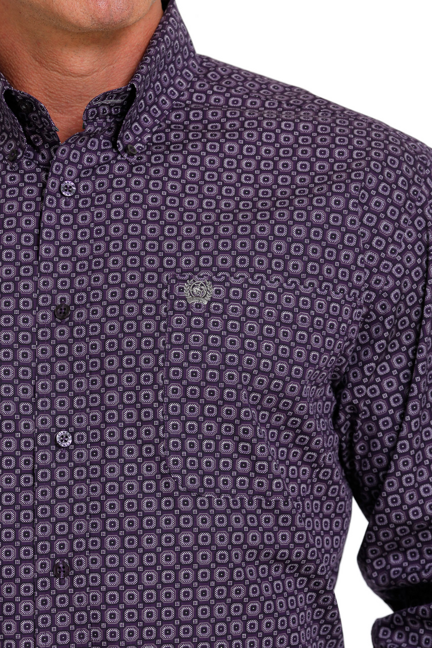 Geo Print Long Sleeve- purple
