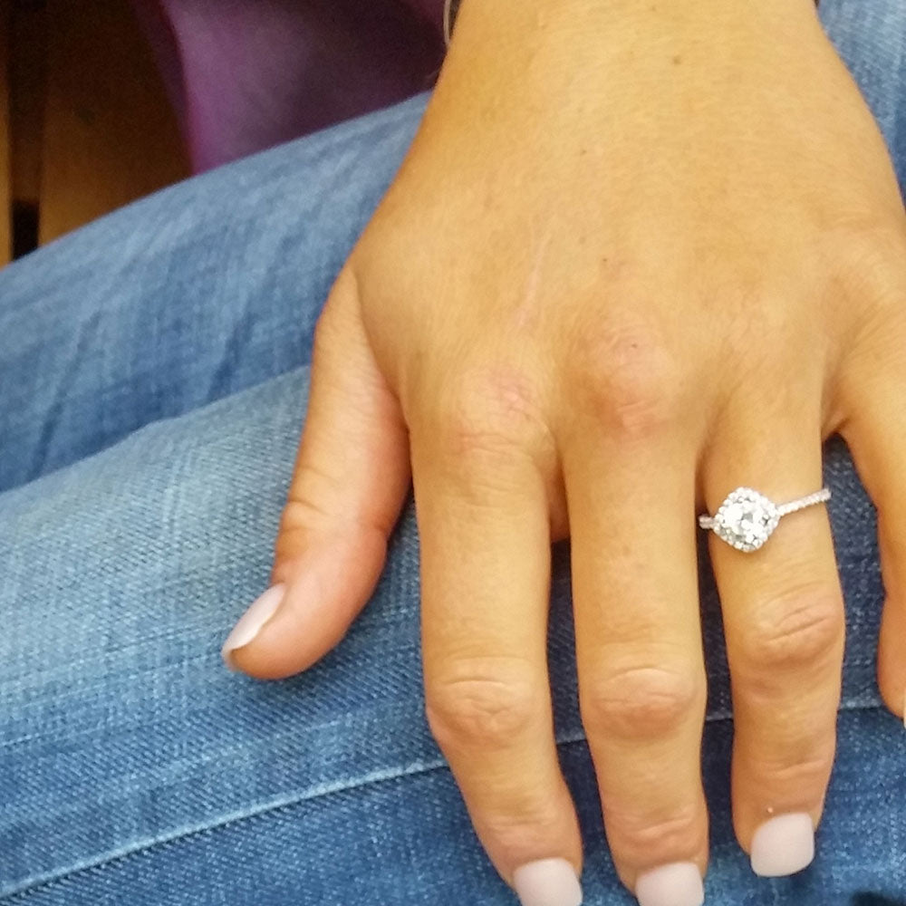 Squarely Perfect Haloed Ring