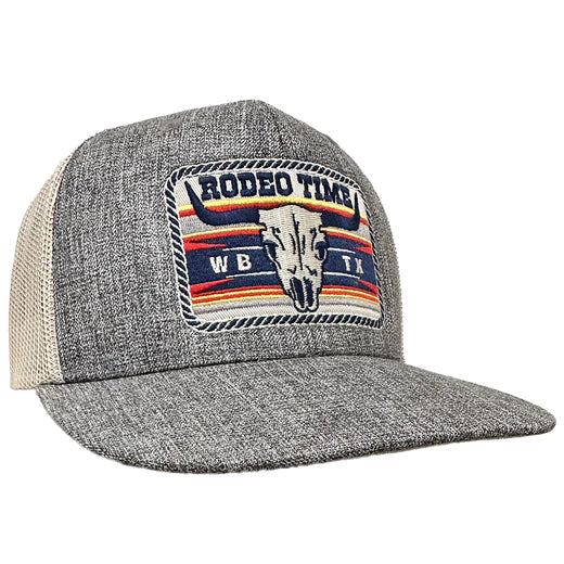"Rodeo Time Skull Patch" cap- grey