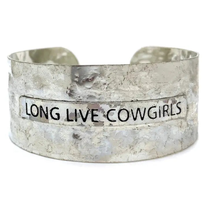 "Long Live Cowgirls" Metal Western Cuff