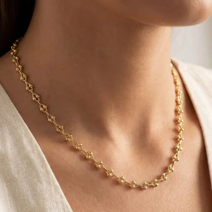 Stainless Steel Ornate Chain Necklace