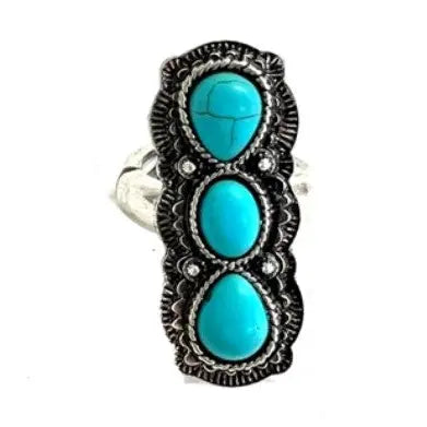 Western Stretch Ring w/3 stones