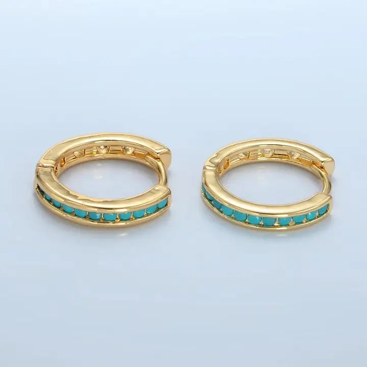 Turquoise filled earrings