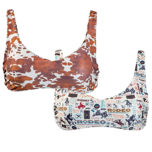 "The Rampy" swim top- brown/cream