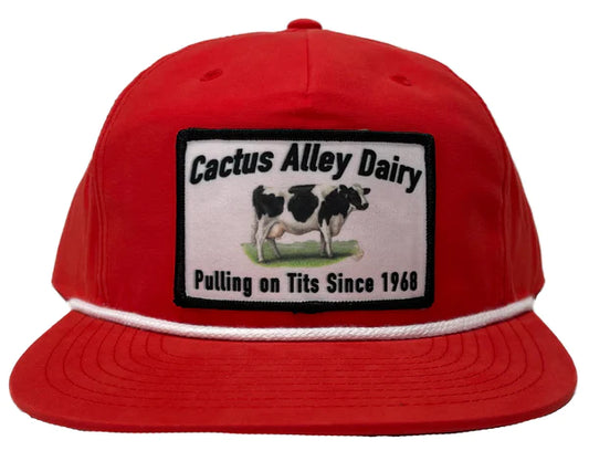 "Dairy" cap- red/white