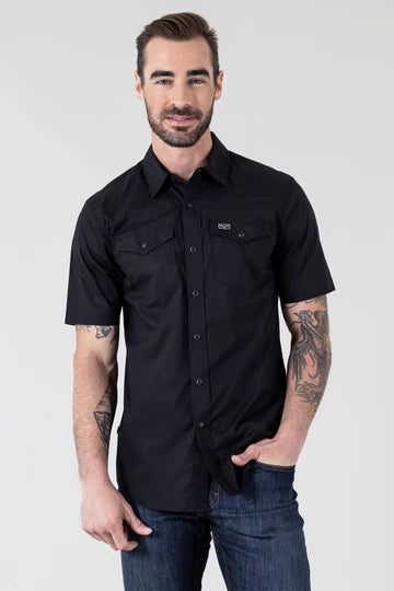 Rio Short Sleeve Dress Shirt- black