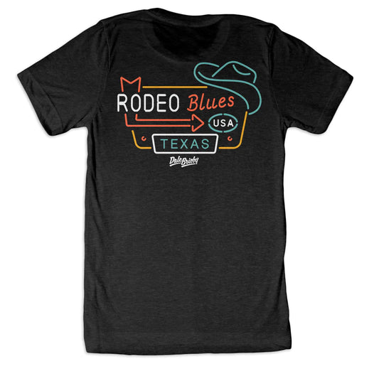 "Rodeo Blues Neon" tee- charcoal