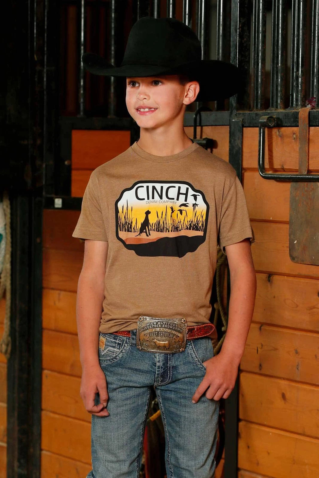 Cinch Boys brown duck hunting tee