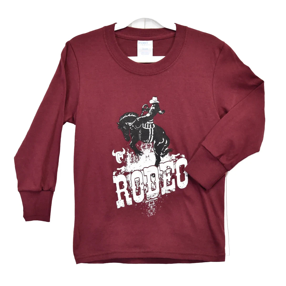 Maroon kids Bronc rider tee
