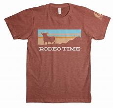 "Rodeo Time Sunset" tee- clay