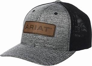 "Leather Logo Patch" cap- heather grey