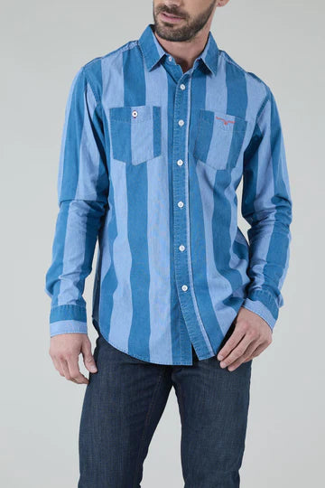 Travis Dress Shirt- indigo blue