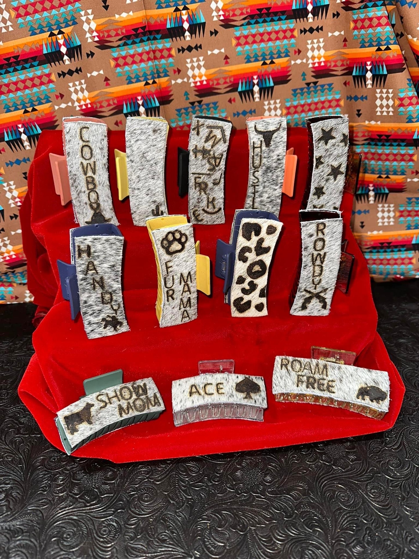 Custom-cowhide hair clip