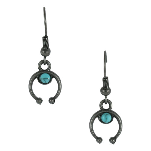 Justin earrings w/faux turq.