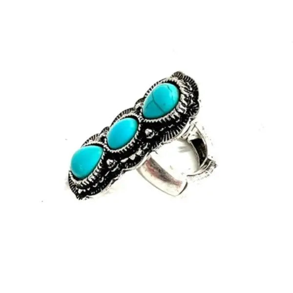 Western Stretch Ring w/3 stones
